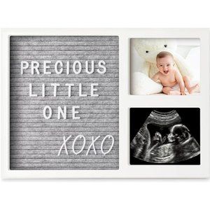 Baby Picture Frame, Ultrasound Picture Frames with Felt Letterboard - Sonogram
